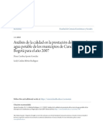 Análisis de La Calidad en La Prestación Del Servicio de Agua Potable PDF