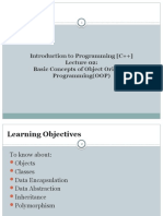 Introduction To Programming (C++) Basic Concepts of Object Oriented Programming (OOP)