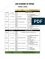 English Scheme of Work: FORM 3 2020