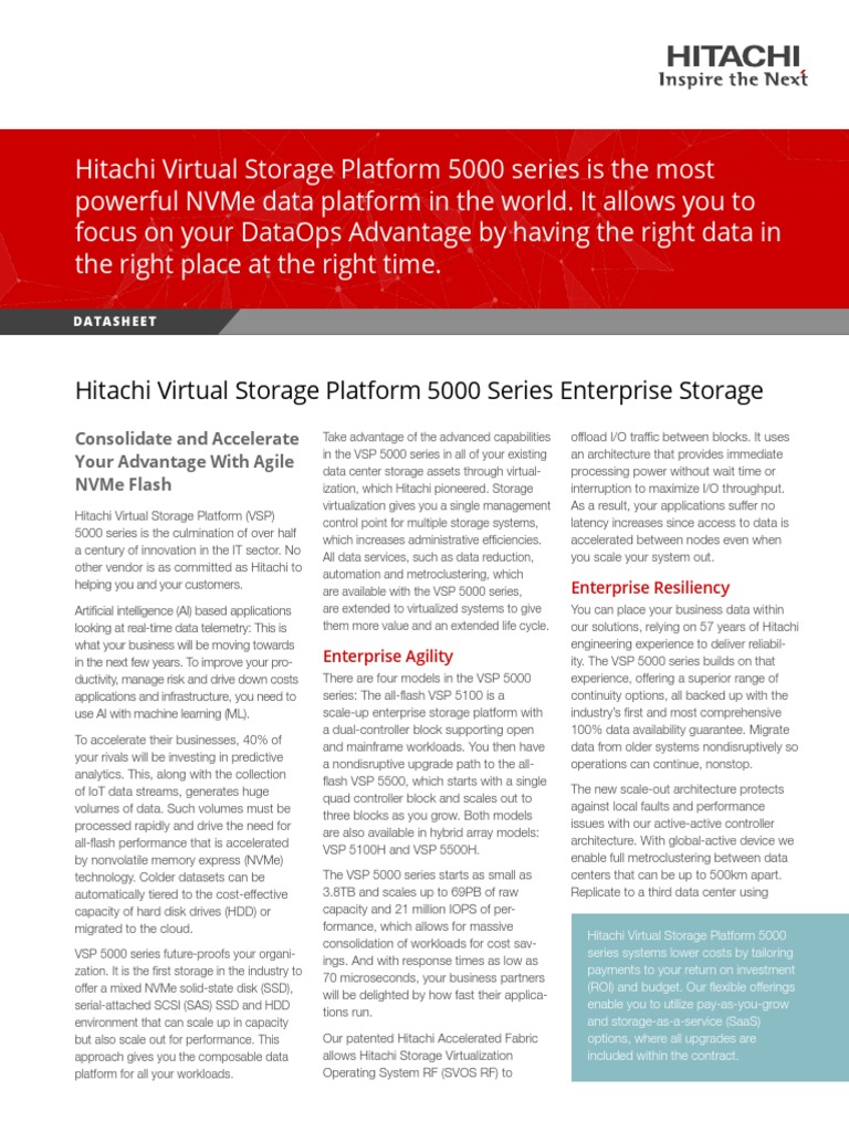 Hitachi Virtual Storage Platform 5000 Series Enterprise Storage | PDF ...