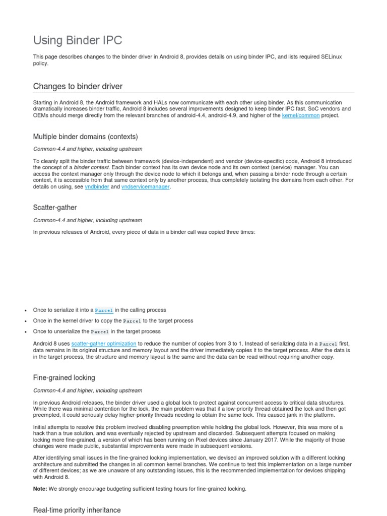 Using Binder IPC PDF Android (Operating System) Device Driver