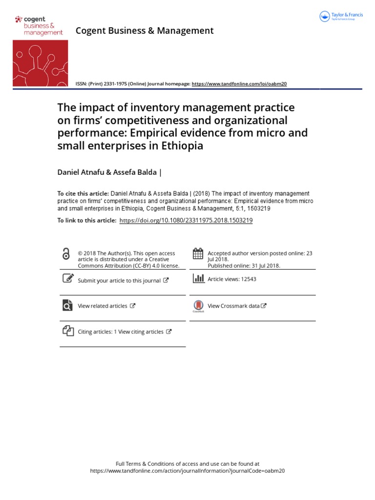 The Impact of Inventory Management Practice On Firms Competitiveness ...