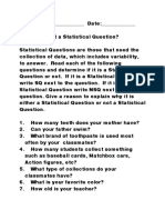 Statistical Question Worksheet