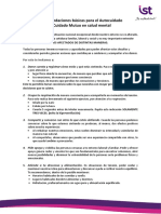 Recomendaciones Básicas para El Autocuidado y Cuidado Mutuo en Salud Mental