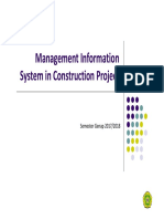 Management Information System in Construction Project: Semester Genap 2017/2018