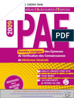 Annales Corrigees PAE 2009-2018 PDF