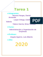 Tarea 1 - Administracion y Organizacion de Empresas