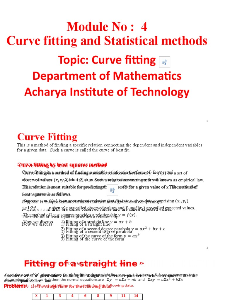 Curve Fitting Techniques Overview | PDF | Least Squares | Ordinary ...