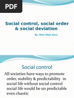 Social Control, Social Order & Social Deviation