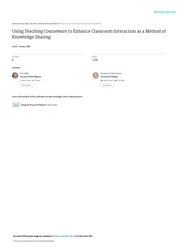 Enhance Classroom Interaction with Courseware | PDF | Multimedia | Teachers