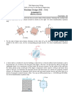 Machine Design (ME - 316) : Assignment # 1 (PLO-2, CLO-2)