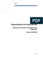 Especificación de Casos de Uso