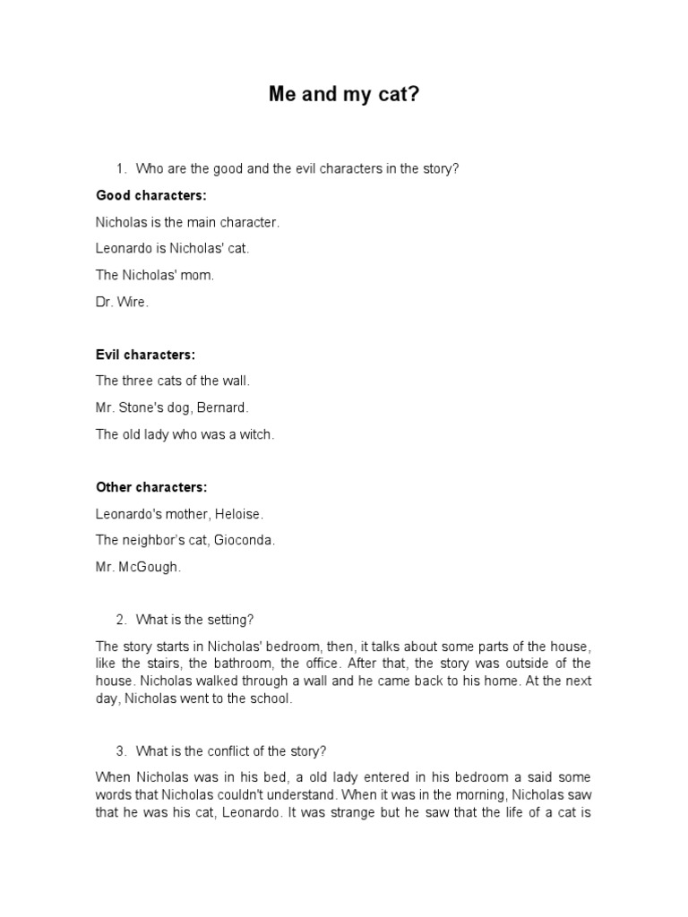 Me and My Cat? Good Characters PDF