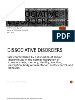 Dissociative Disorders: Halima Sadia Qureshi Lecturer/ Clinical Psychologist PPD, Buic