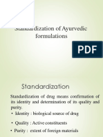 Standardization of Ayurvedic Formulations