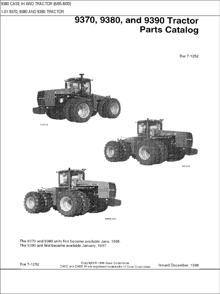 Case IH 9370/9380 Parts Catalog | PDF | Screw | Tractor