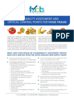 Vulnerability Assessment and Critical Control Points For Food Fraud