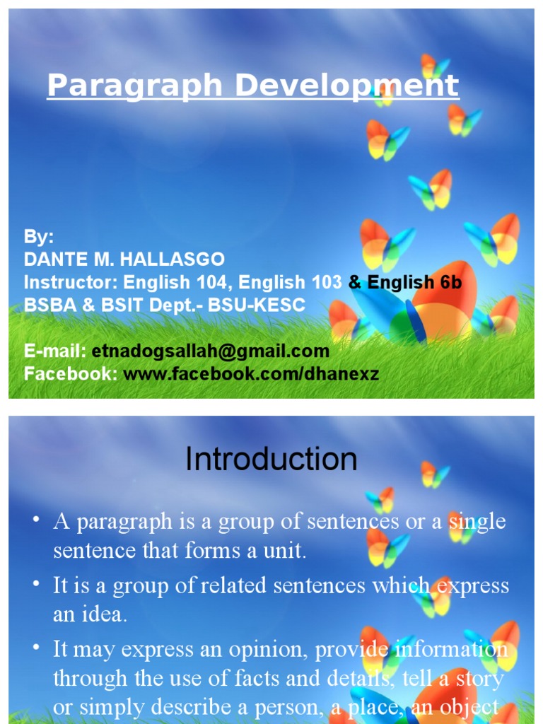 Paragraph Development: & English 6b | PDF | Stress (Linguistics ...