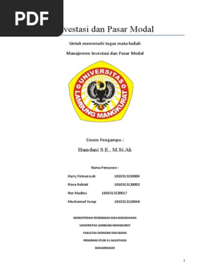 Makalah Investasi Dan Pasar Modal Kelompok 1
