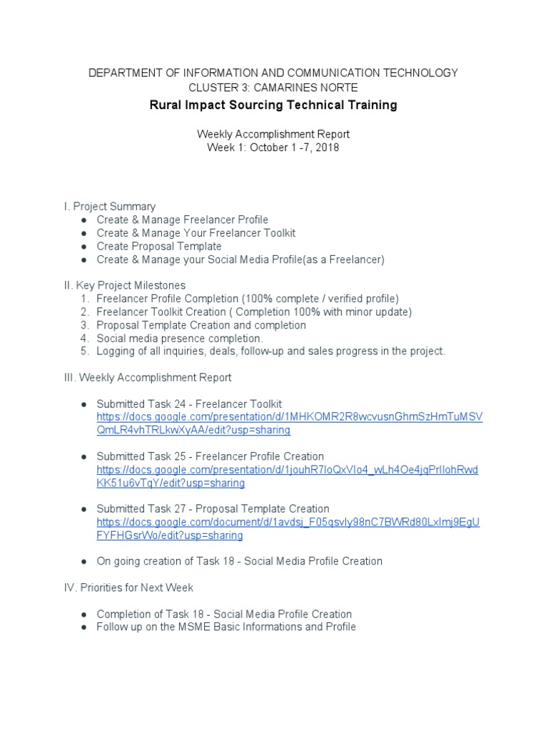 Camarines Norte Rural Training Report | PDF | Business | Computers
