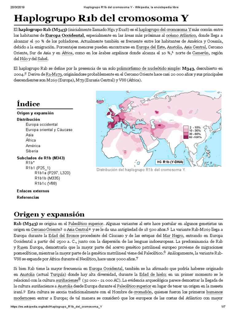 Haplogrupo R1b: Origen y Distribución | PDF | Etnicidad | Genealogía