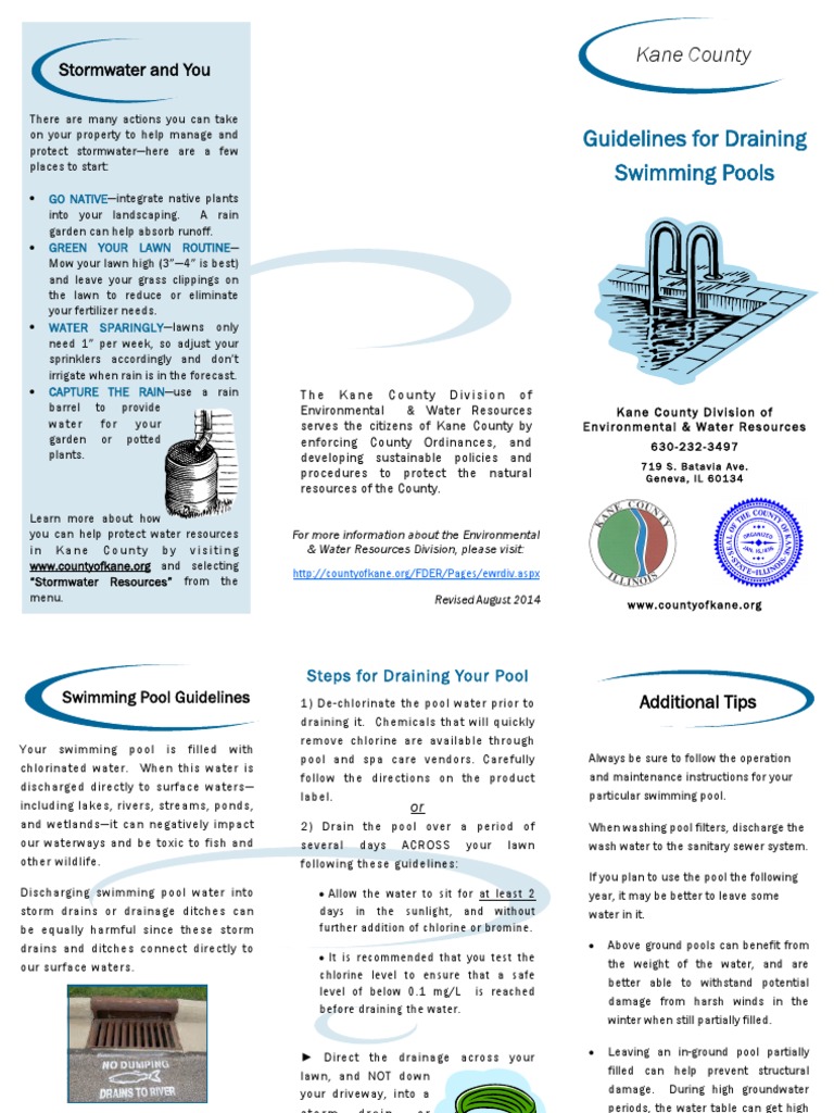 Guidelines For Draining Swimming Pools: Kane County | PDF | Storm Drain ...