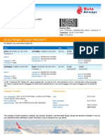 Electronic Ticket Receipt: Passenger Booking Ref Ticket Number