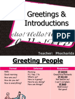 Greetings & Introductions: Teacher: Phacharida Muangkham