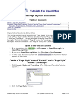 Different Page Styles in A Document