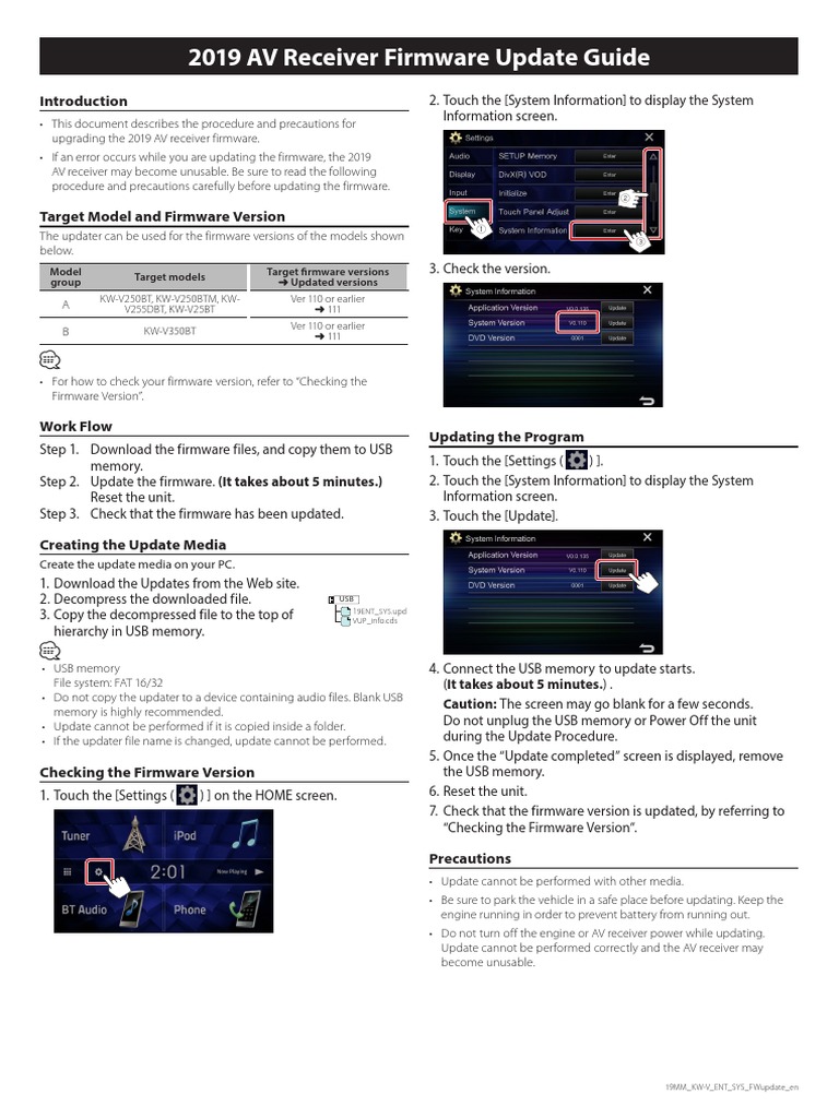 2019 AV Receiver Firmware Update Guide | PDF | Computer File | Usb