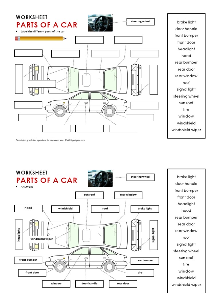 Worksheet Carparts Picture PDF | PDF | Cars Of The United States ...