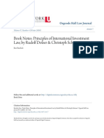 Book Notes- Principles of International Investment Law by Rudolf