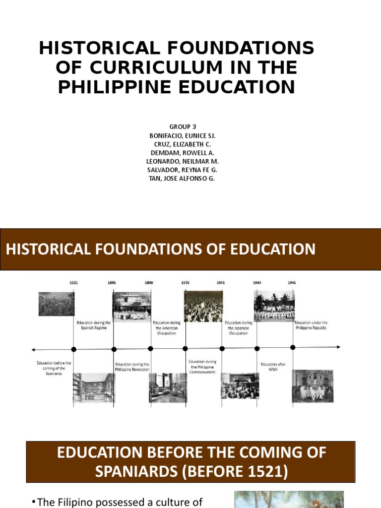 Historical Foundations of Curriculum in The Philippine Education | PDF ...