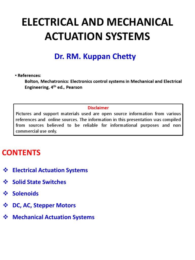 Mechanical and Electrical Actuation Systems UNIT II SECOND HALF PDF