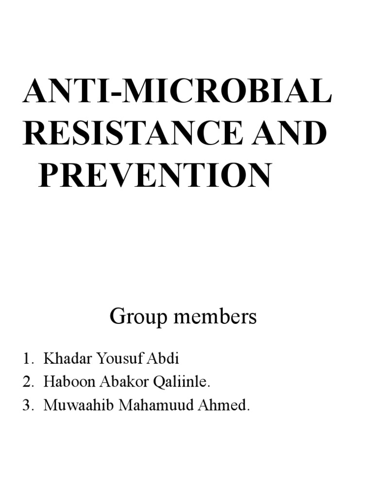 Anti Microbial Resistance And Prevention Pdf Drug Resistance