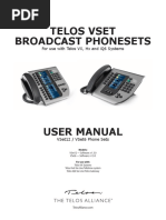 Telos Vset Broadcast Phonesets: For Use With Telos VX, HX and Iq6 Systems