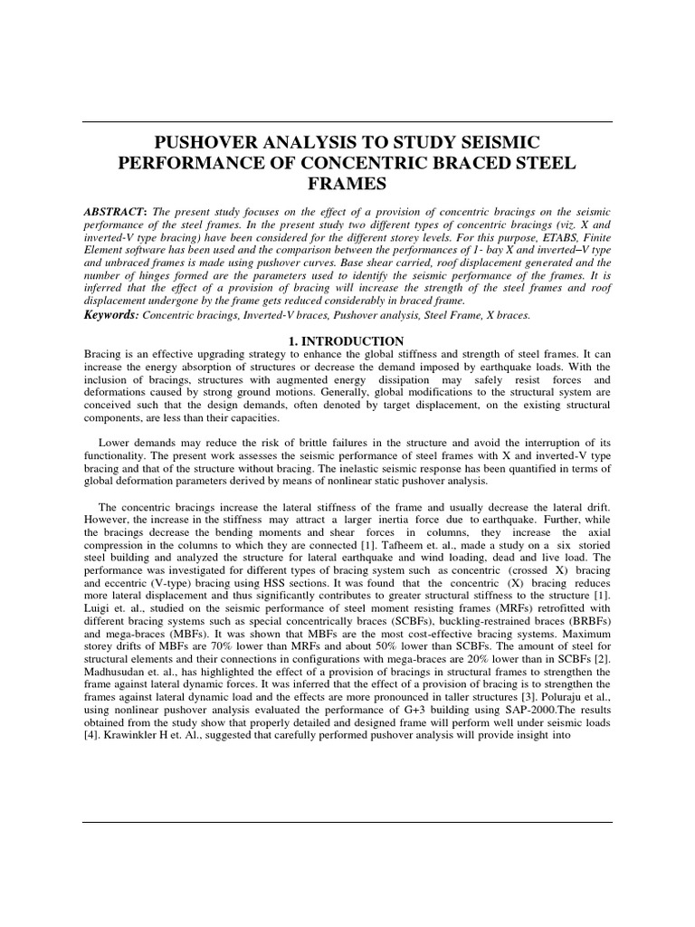 Seismic Performance of Concentric Braced PDF | PDF | Force | Strength ...