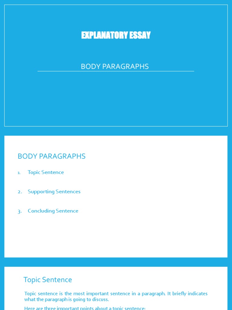 Explanatory Essay: Body Paragraphs | PDF | Credit | Finance & Money ...