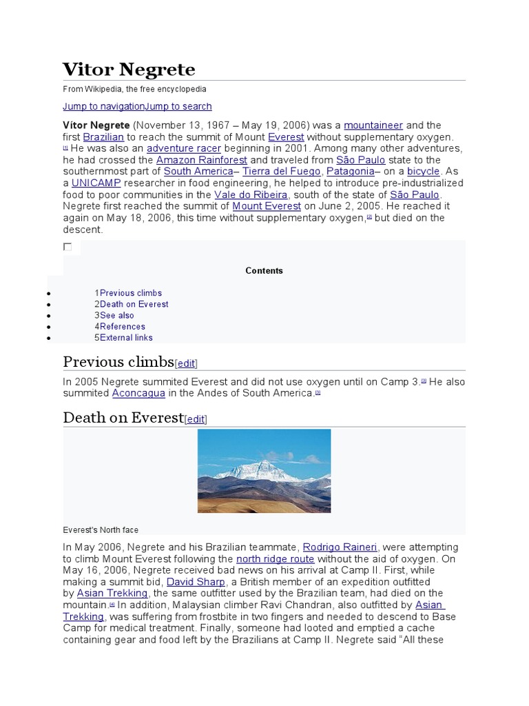 Vitor Negrete Previous Climbs PDF Mountains Of Tibet Mountains