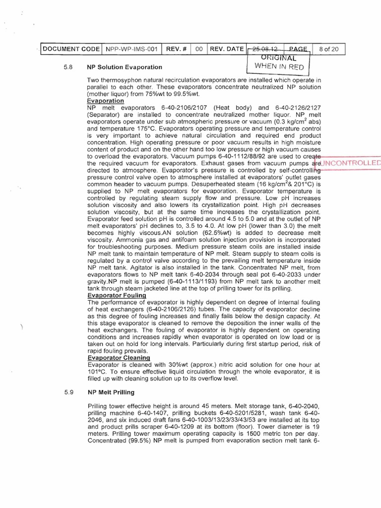 Prilling-Process Description | PDF | Heat Exchanger | Drilling