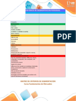 Matriz de Criterios de segmentación