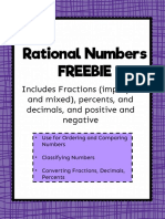 Orderingand Comparing Rational Number Cards