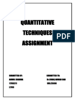 Quantitative Techniques Assignment