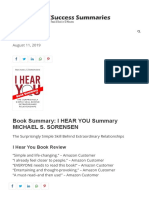 Book Summary - I Hear You Summary Michael Sorensen - Read in 7 Minutes