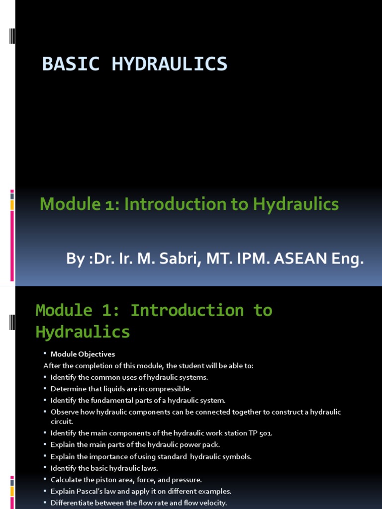 Introduction to Basic Hydraulics | PDF | Brake | Pump