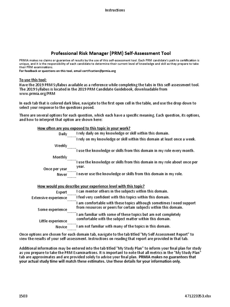 PRM Self-Assessment Tool Guide | PDF | Credit Risk | Derivative (Finance)