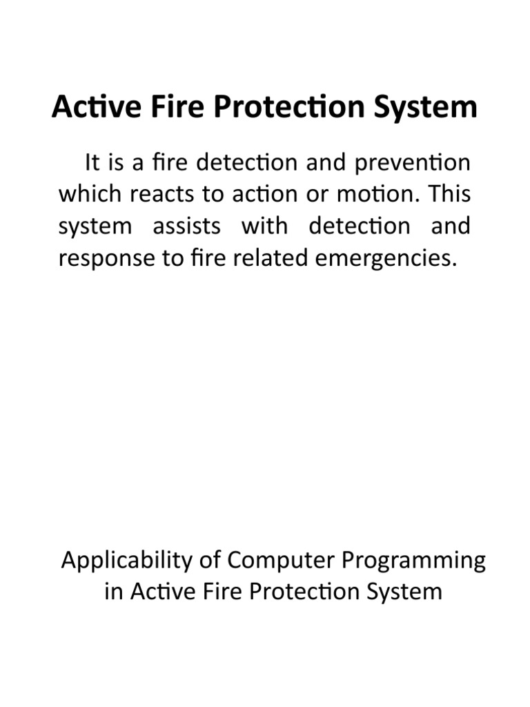Active Fire Protection System | PDF