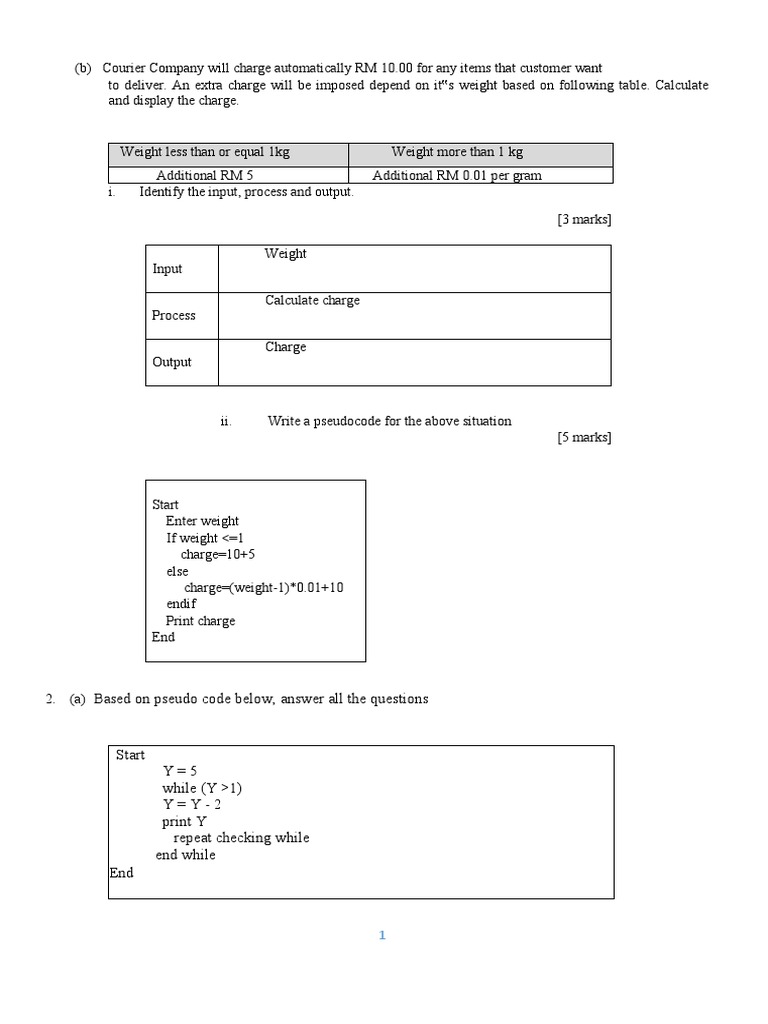 Courier Charge Calculation Guide | PDF | Integer (Computer Science ...