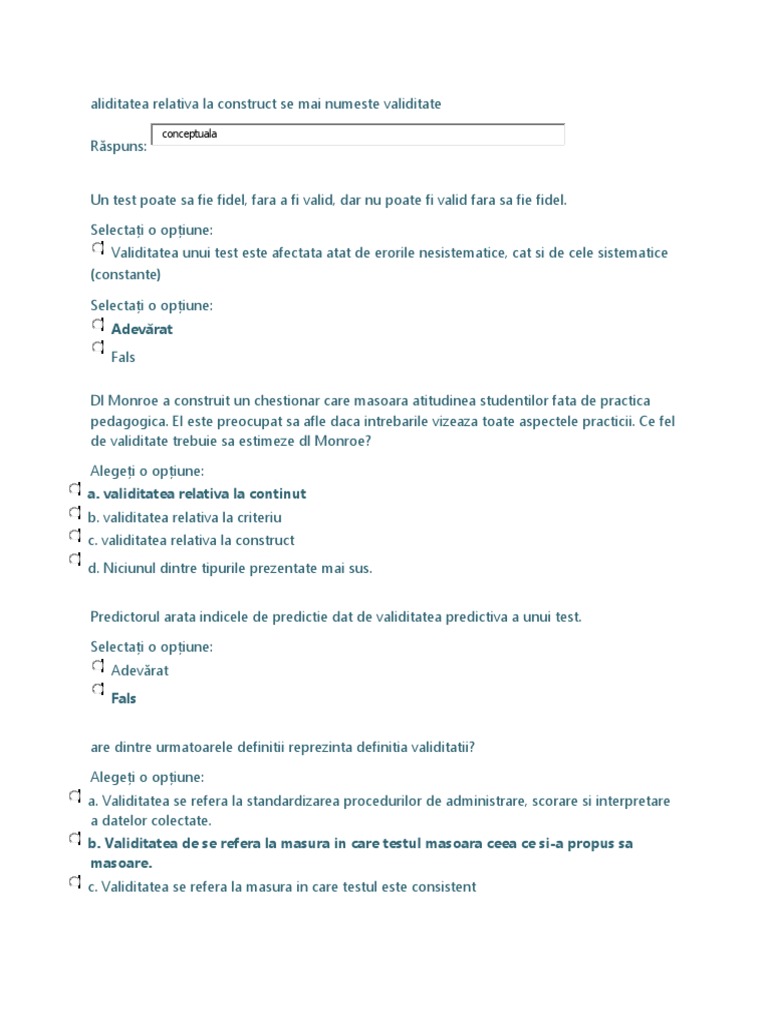 Validitate | PDF