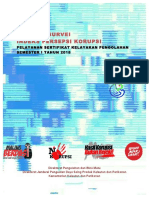 Laporan Survei Indeks Persepsi Korupsi: Pelayanan Sertifikat Kelayakan Pengolahan Semester I Tahun 2018